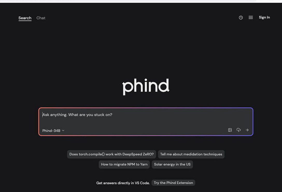 Phind Search Engine Image
